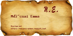 Mácsai Emma névjegykártya