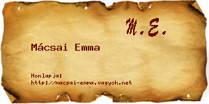 Mácsai Emma névjegykártya