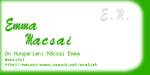 emma macsai business card