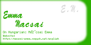 emma macsai business card